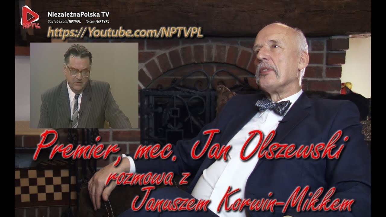 Premier i mec. Jan Olszewski w interakcji z Januszem Korwin-Mikke