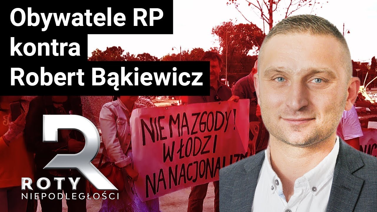 Protest Obywateli RP przed spotkaniem z Robertem Bąkiewiczem w Łodzi