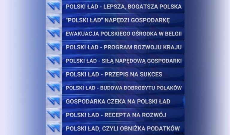 „Polski Ład” w paskach TVP…