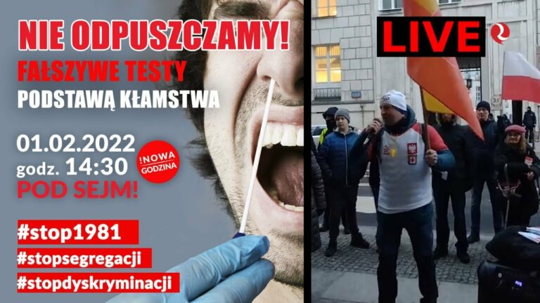 Protesty pod Sejmem RP ws. przymusu i segregacji Polaków!